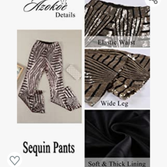Sequin High-Waisted Bell-Bottoms Flare Pants - Picture 3 of 5